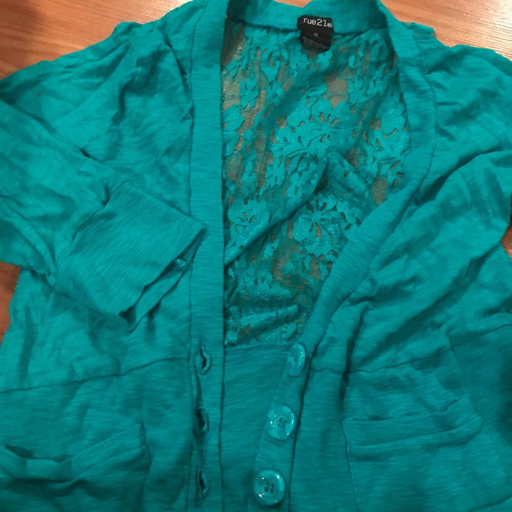 Green cardigan